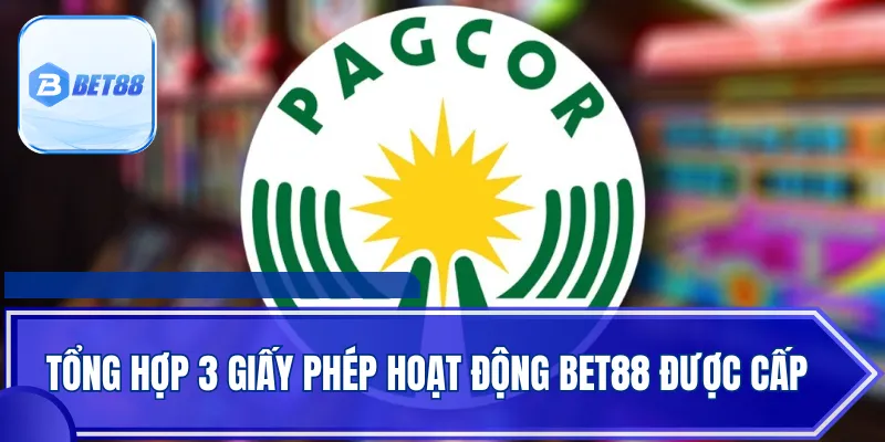 Tổng hợp 3 giấy phép hoạt động BET88 được cấp